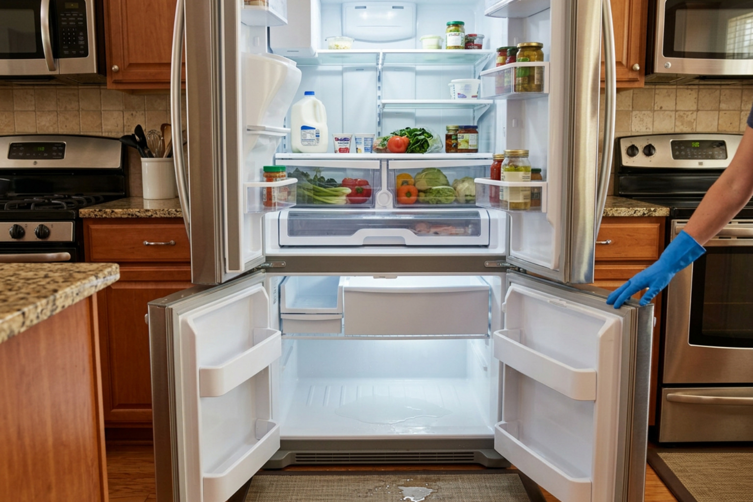 refrigerator leaking water inside